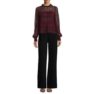 Nanette Lepore Wide Straight Leg Corset Tr…
